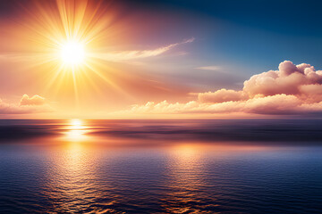Wall Mural - sunset over the sea created using ai generative technology