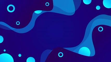 Wall Mural - Abstract color gradient background with liquid style waves featured violet and blue. Seamless looping video.