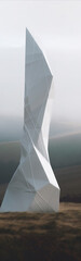 Wall Mural - Modern three-dimensional modeling sculpture, on the natural mountains