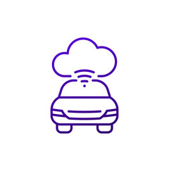 Wall Mural - cloud technologies for a car line icon