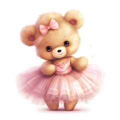 Wall Mural - Step into a magical realm with a colorful ballerina teddy bear