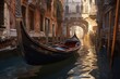 Gondola in Venice. Generative AI.