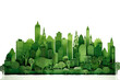 Green eco city. Sustainable city skyline