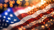 American Splendor: US Flag Art in Bokeh Background. Generative AI
