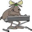 Bull moose playing keyboard
