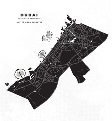 Sticker - Dubai map vector poster flyer