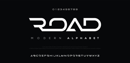 modern minimal abstract alphabet fonts. typography technology, electronic, movie, digital, music, fu