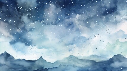 Wall Mural - a beautiful painting of a starry sky painted with watercolors