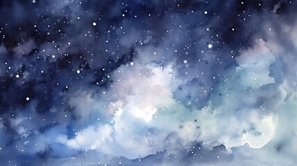 Wall Mural - a beautiful painting of a starry sky painted with watercolors