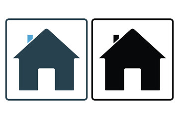 Wall Mural - House icon. Solid icon style design. Simple vector design editable