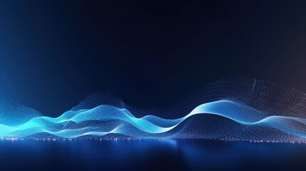 Wall Mural - futuristic wave. digital technology. big data. copyspace for your text. generative ai