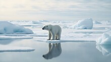 A Polar Bear On Ice Floe