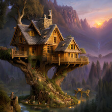 Fairy House, Fantasy House, Fantasy, Comfort, Fairy Tale, Dream, Dream House, Mystical, Generative AI