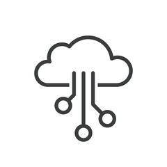 Wall Mural - Cloud Data, Cloud Storage Isolated Vector Icon