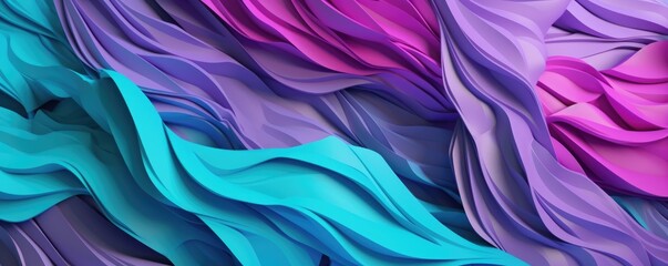 Colorful beautiful textured 3D banner background. Cheerful pastel colors of turquoise blue and purple. Ai generative.