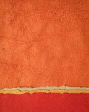Abstract Landscape In Red And Orange - Collection Of Huun Papers Handmade In Mexico, Vertical Background