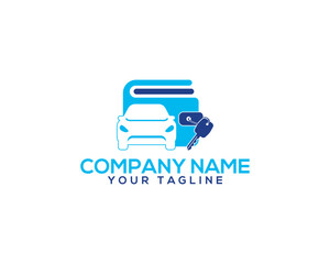 Wall Mural - Wallet friendly car rental and car sell logo design. Creative car sell and rentals company vector illustration.