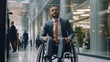 © Studio Nova - Businessman in a wheelchair in a modern office.Created with Generative AI technology.