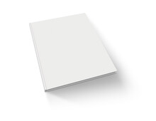 Thin Hard Cover Book White Blank 3D-Illustration