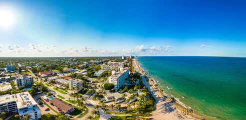 Wall Mural - aerial photo deerfield beach florida coastline
