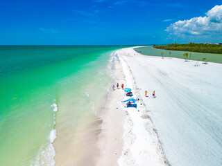 Wall Mural - aerial view of marco island, a popular tourist beach town, florida
