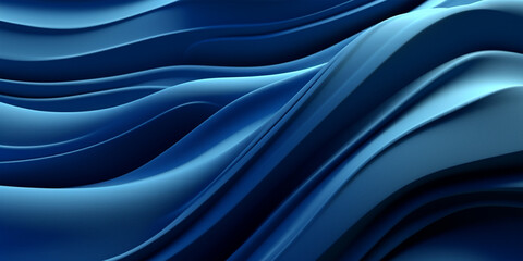 Three dimensional render of blue wavy pattern background for design as banner