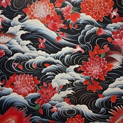 pattern flower illustration design japan art