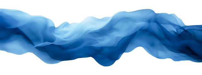 Wave. Blue, white abstract dreamy wave flowing fabric, smoke. Transparent isolated png of blue wave. Banner Graphic Resource as background for silk, smoke,  water wave abstract graphics backdrop..