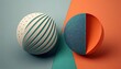 Set of sphere geometry contemporary simple, minimal flat ray dynamic exuberant modern colors abstract Elegant and Modern illustrationby AI generated.