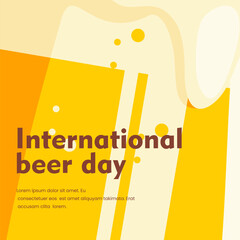 vector illustration social media post template for international beer day