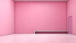 Empty pink room with wall, 3d illustration, mockup, ai generative. 