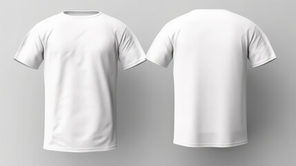 Wall Mural - White t-shirt mockup, front and back, Generative Ai