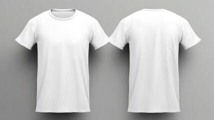 Wall Mural - White t-shirt mockup, front and back, Generative Ai