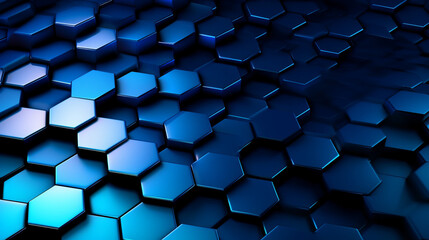 Abstract hexagon sapphire blue background, honeycomb