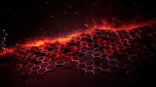 Abstract Hexagon Ruby Fire Red Background, Honeycomb