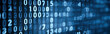 © Celt Studio - Blue digital binary data on computer screen with bokeh. Abstract information technology background. Digital binary code matrix background. Close-up with small dept