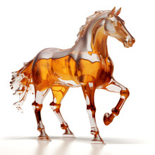 Horse Made Of Liquid Isolated On White
