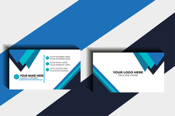 Modern and simple business card design . modern presentation card with company logo vector business card template .design for corporate business .