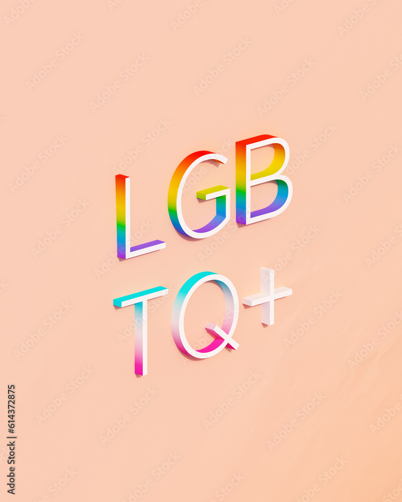 Stock-Illustration „LGBTQ+ Letters Rainbow Pride Celebration Lesbian ...