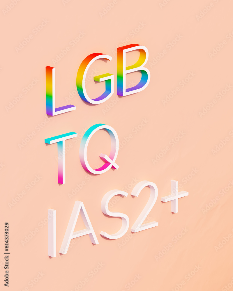 Trans Colored Lettering LGBTQIAS2+ Letters Rainbow Pride Celebration Lesbian Gay Bisexual Trans ...