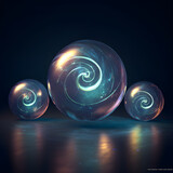 Fototapeta Kosmos - blue spiral galaxy, generative ai
