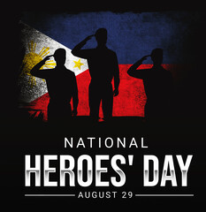 philippines national heroe's day background design with flag and typography under it.