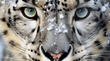 Leopard Eyes In The Snow Background Illustration