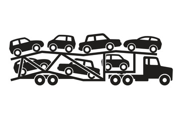 Poster - simple car transport truck silhouette