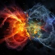 Supernova collision of fire and water, generative AI