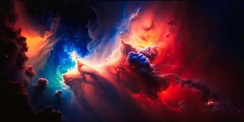 Wall Mural - nebula and galaxies in space. space many light years