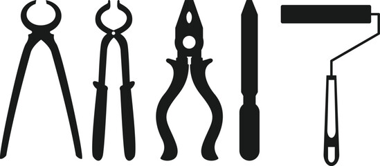 Wall Mural -  Black silhouette of pliers icon. pliers silhouette