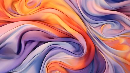 polyester fabric color swirling mix orange and purple abstract