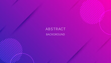Modern Abstract Gradient Background With Geometric Memphis Element In Vivid Pink And Blue Color, Minimal Template Style For Banner, Poster, Web Design.