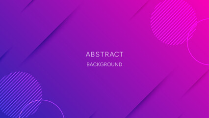 Modern abstract gradient background with geometric memphis element in vivid pink and blue color, minimal template style for banner, poster, web design.